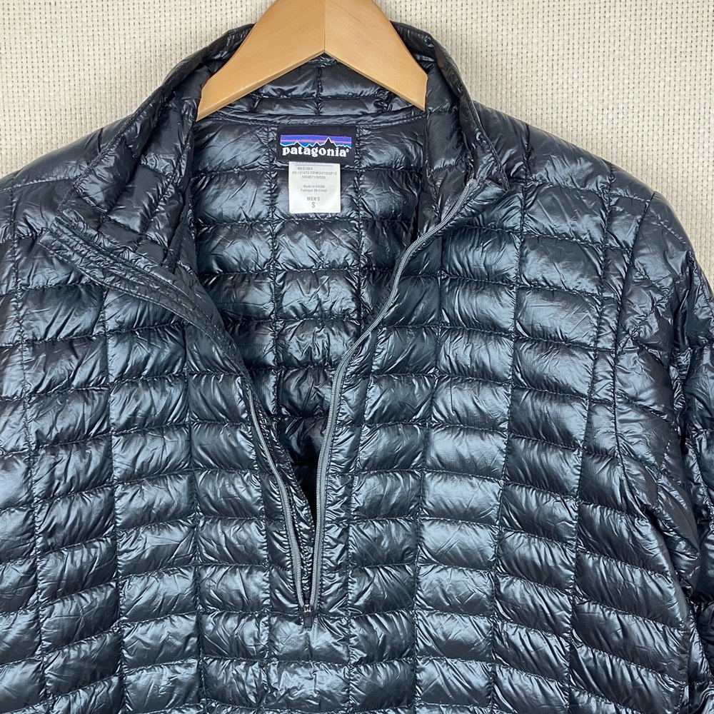 Patagonia Ultralight Down 1/2 Zip Pullover Shirt Jacket Men's Small Black - Picture 5 of 16